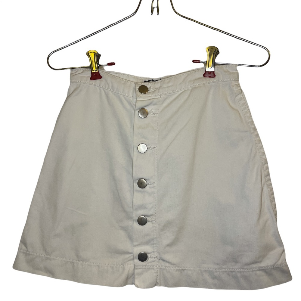American Apparel White Button Up Skirt XS